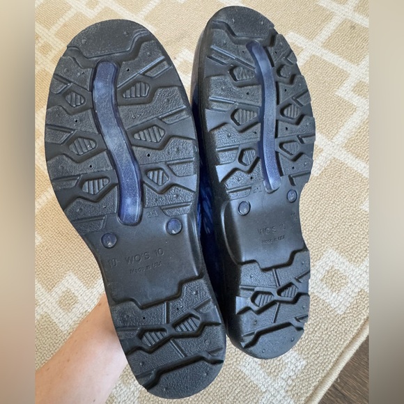 New Sloggers Waterproof Rain Garden Shoes Outdoor Blue Paw Print Slip On Size 10 - Picture 7 of 9